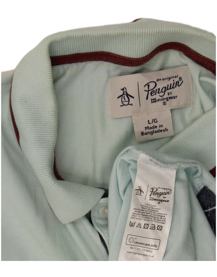 Penguin herre poloshirt Stor turkis bomuld
