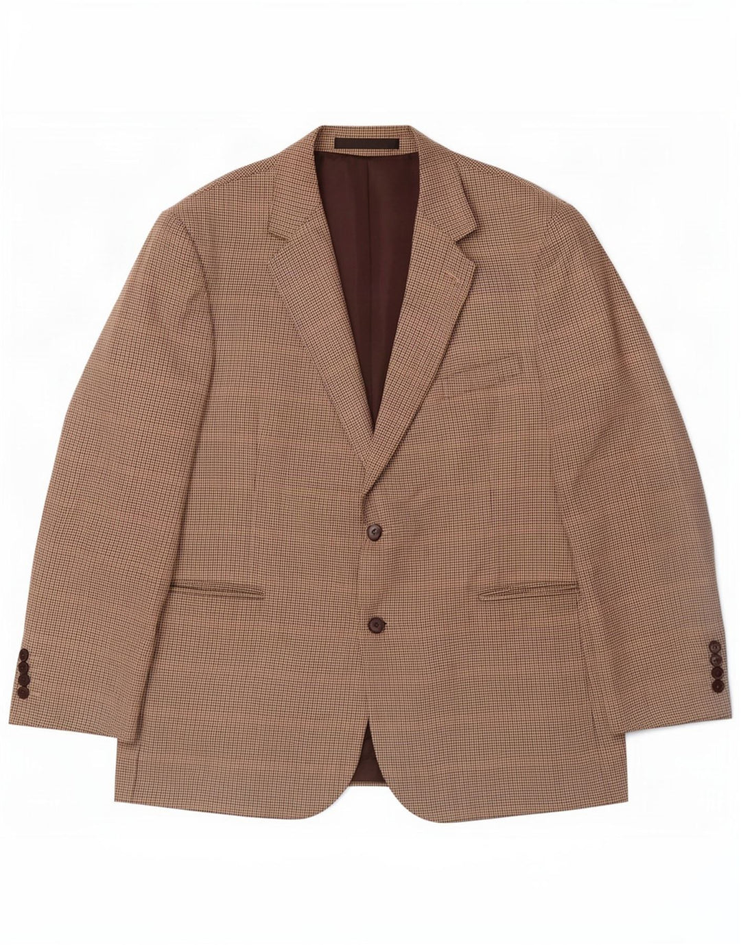 Marks & Spencer Herre 2-knaps blazerjakke UK 46 XL Beige Houndstooth