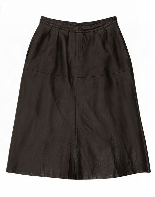 Vintage lædernederdel til kvinder W28 Medium Black