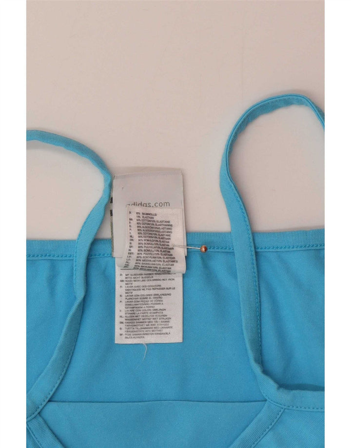 Adidas Dame Crop Cami Top UK 12 Medium Blue