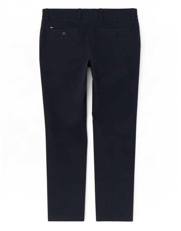 Tommy Hilfiger Mens Slim Fit Chino Trousers W32 L30 Navy Blue Cotton