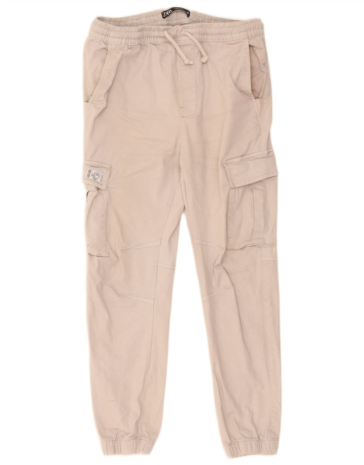 Zara Herre Crop Joggers Cargo Bukser Medium W30 L26 Grå Bomuld