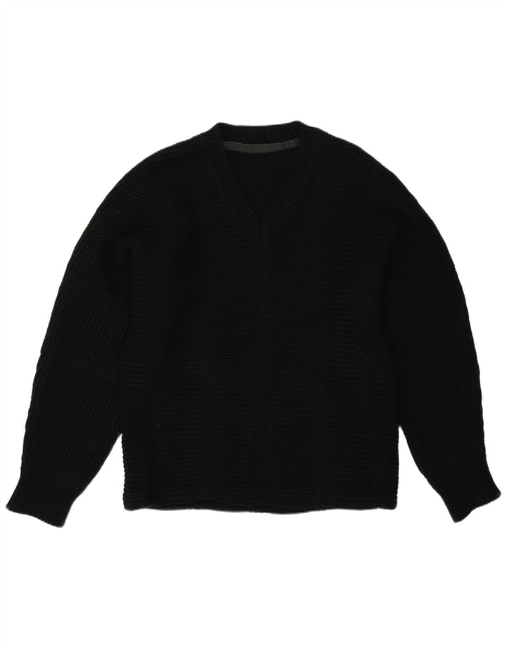 Vintage herre V-hals sweater stor sort