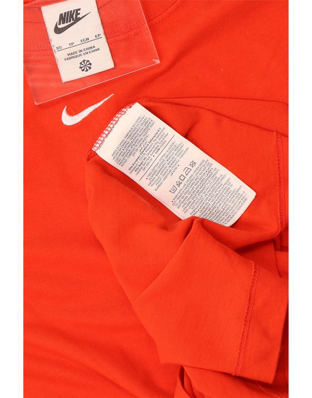 NIKE T-shirt top XS orange bomuld til mænd