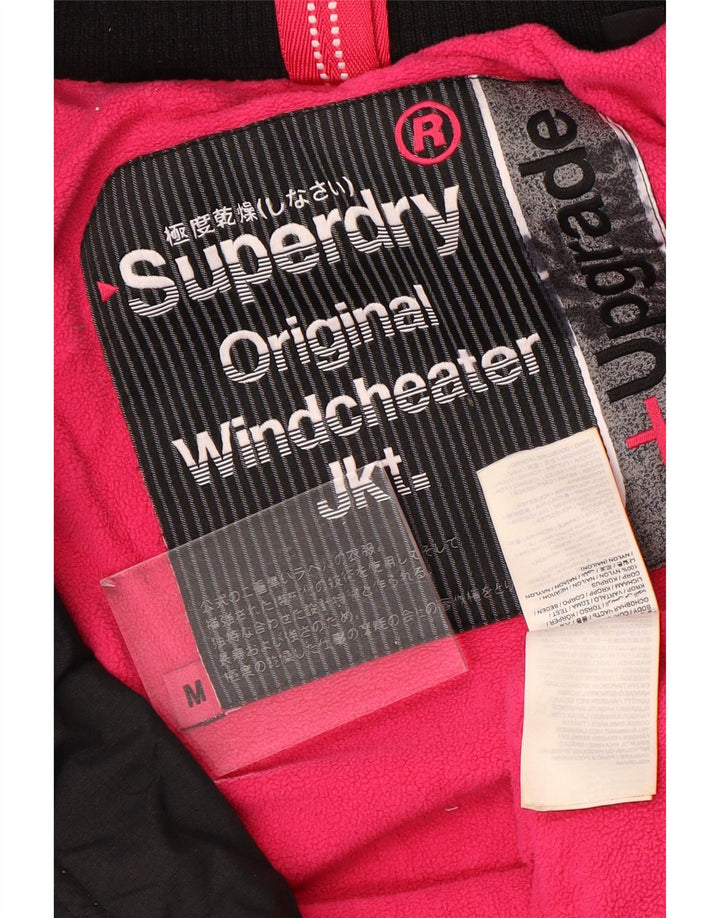 SUPERDRY vindjakke til kvinder med hætte vindjakke UK 14 Medium Sort