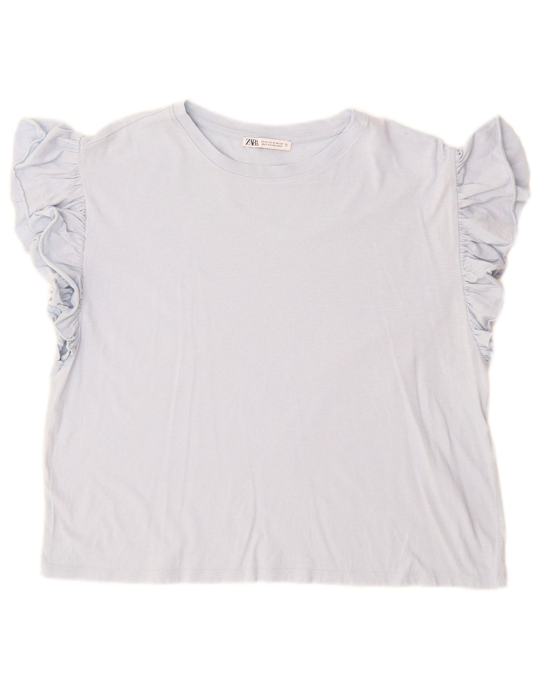 Zara Dame T-Shirt Top UK 14 Medium Blue