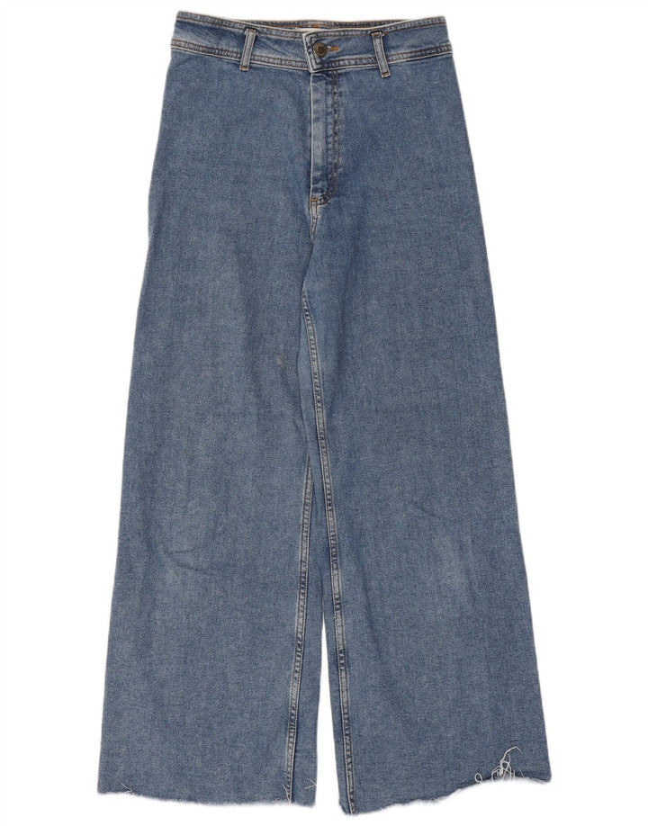 Zara Dame Jeans med brede ben EU 40 Medium W30 L29 Blå