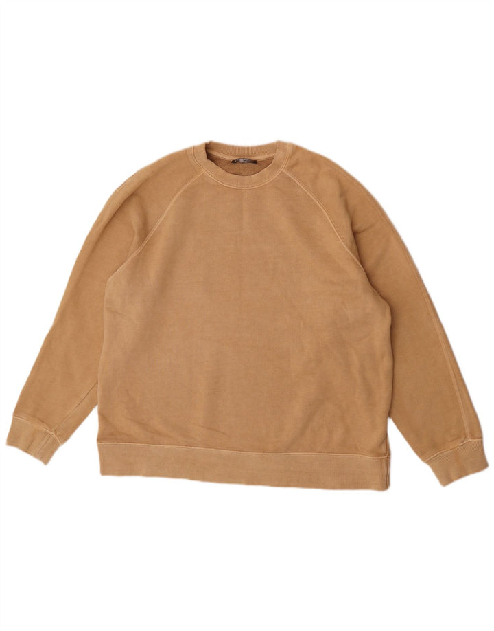 Zara Dame Oversized Sweatshirt Jumper UK 14 Medium Beige Bomuld