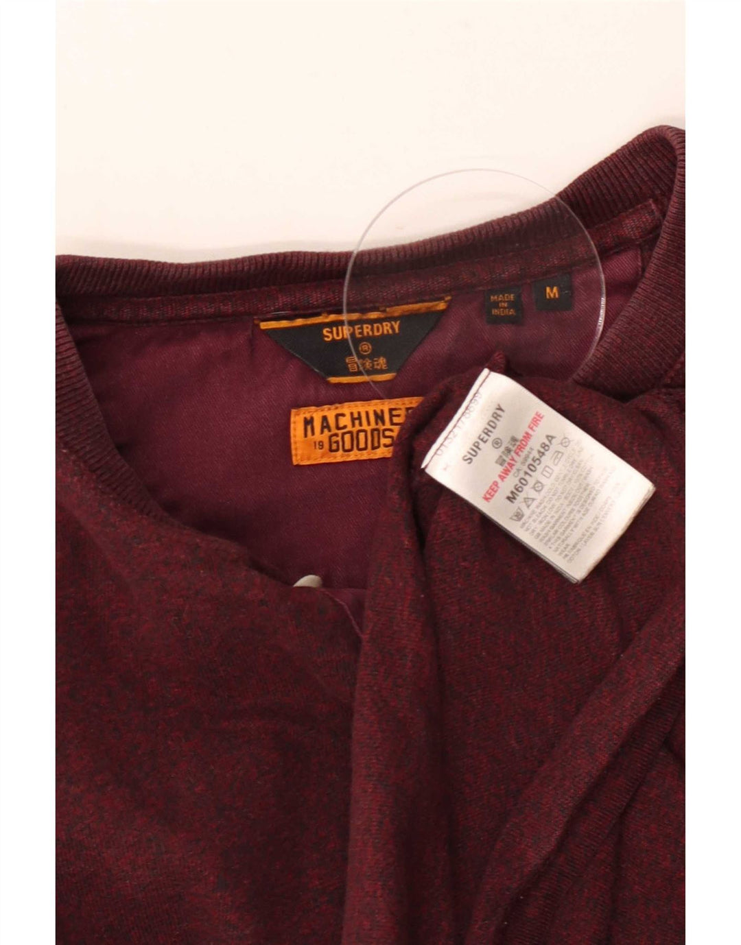 Superdry Herre Top Langærmet Medium Bourgogne Flecked Bomuld