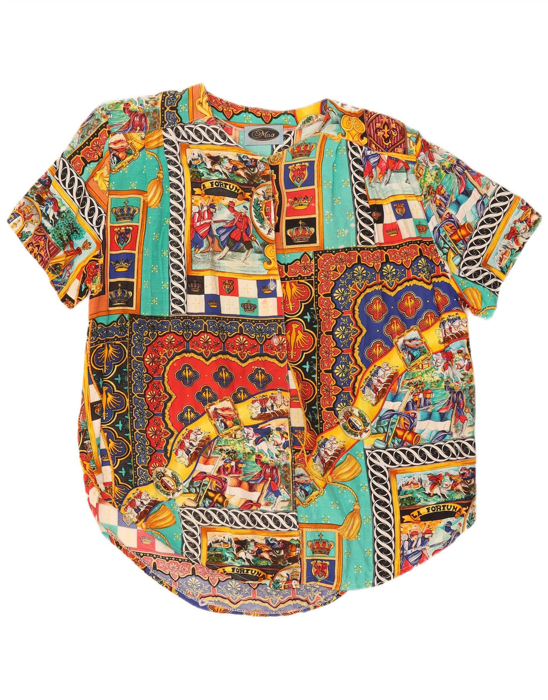 Mas kvinders abstrakt mønster skjorte bluse UK 20 2XL flerfarvet