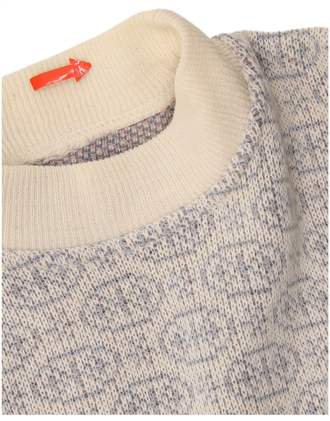 Vintage sweater med rund hals til mænd Medium Blue Fair Isle