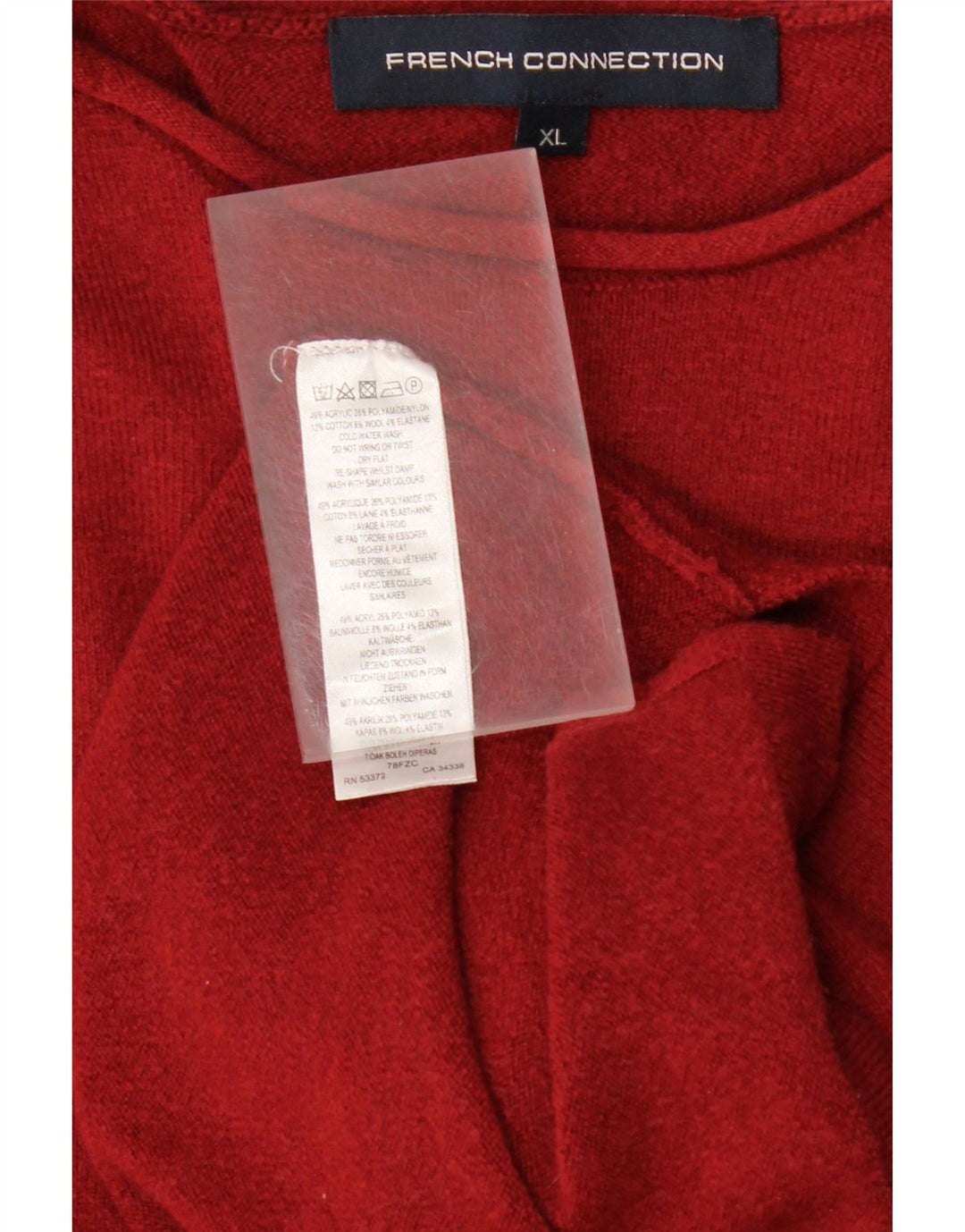 FRENCH CONNECTION Womens Oversized Boat Neck Jumper Sweater UK 18 XL Red Vintage French Connection and Second-Hand French Connection from Messina Hembry 