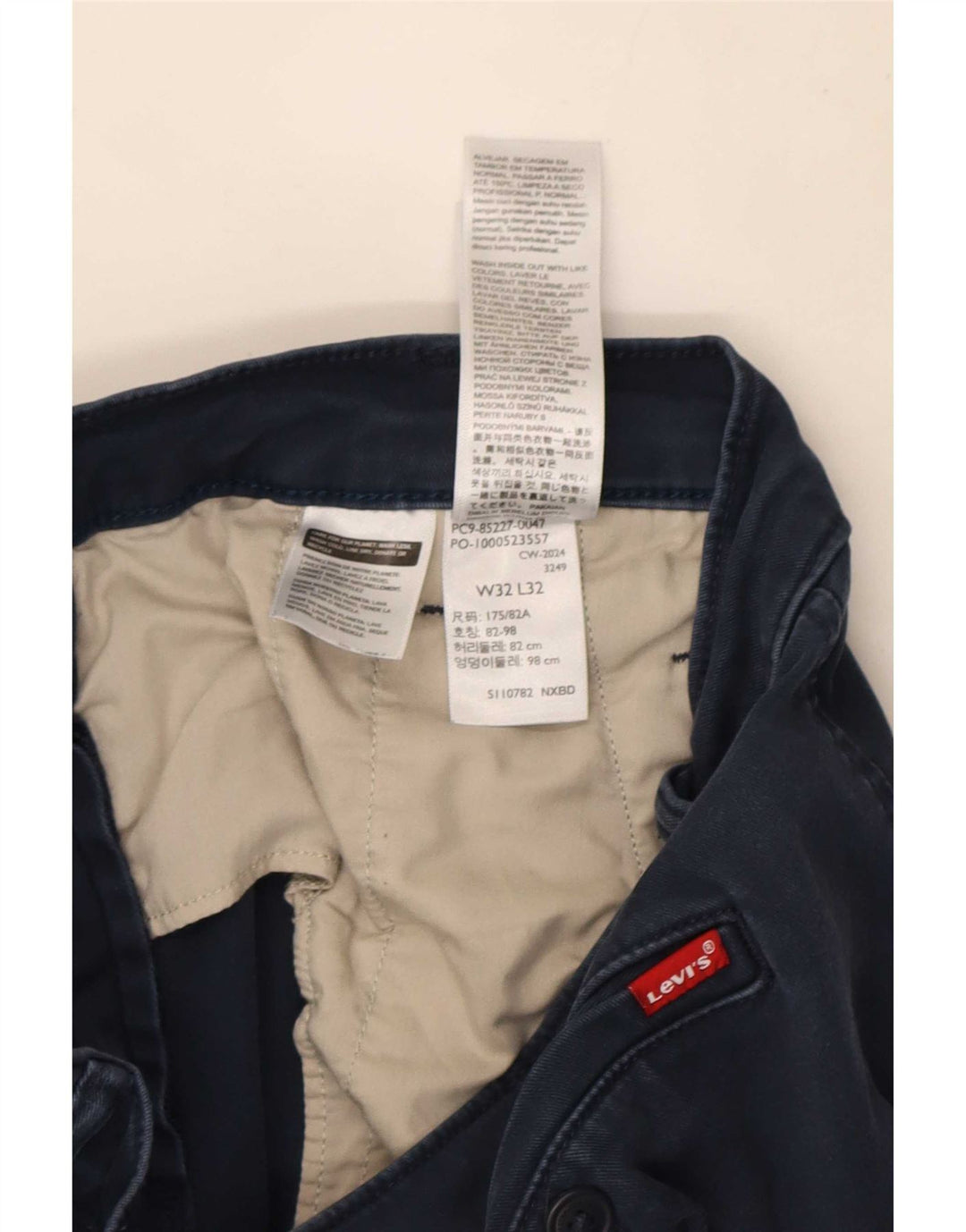 Levi's Slim Chino-bukser til mænd W32 L29 Marineblå bomuld