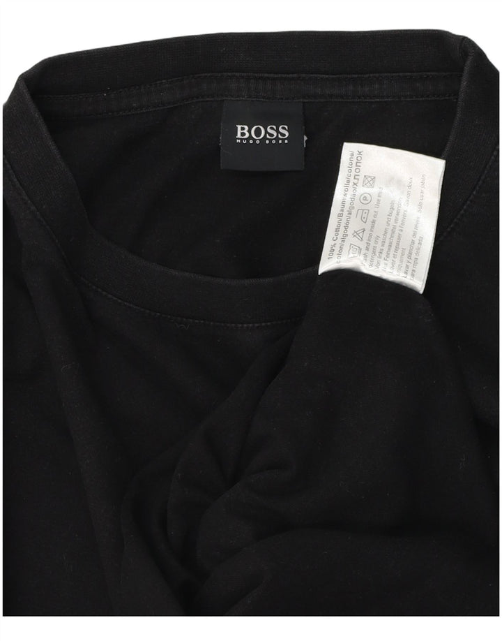 Hugo Boss Herre T-Shirt Top Stor Sort Bomuld