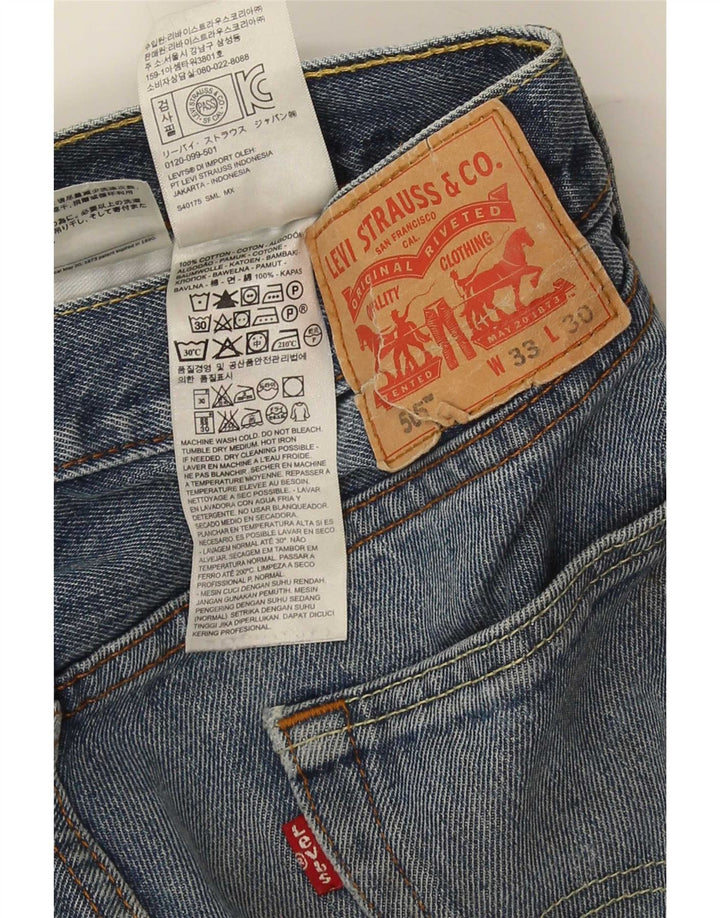 Levi's Herre 505 Straight Jeans W33 L30 Blå Bomuld