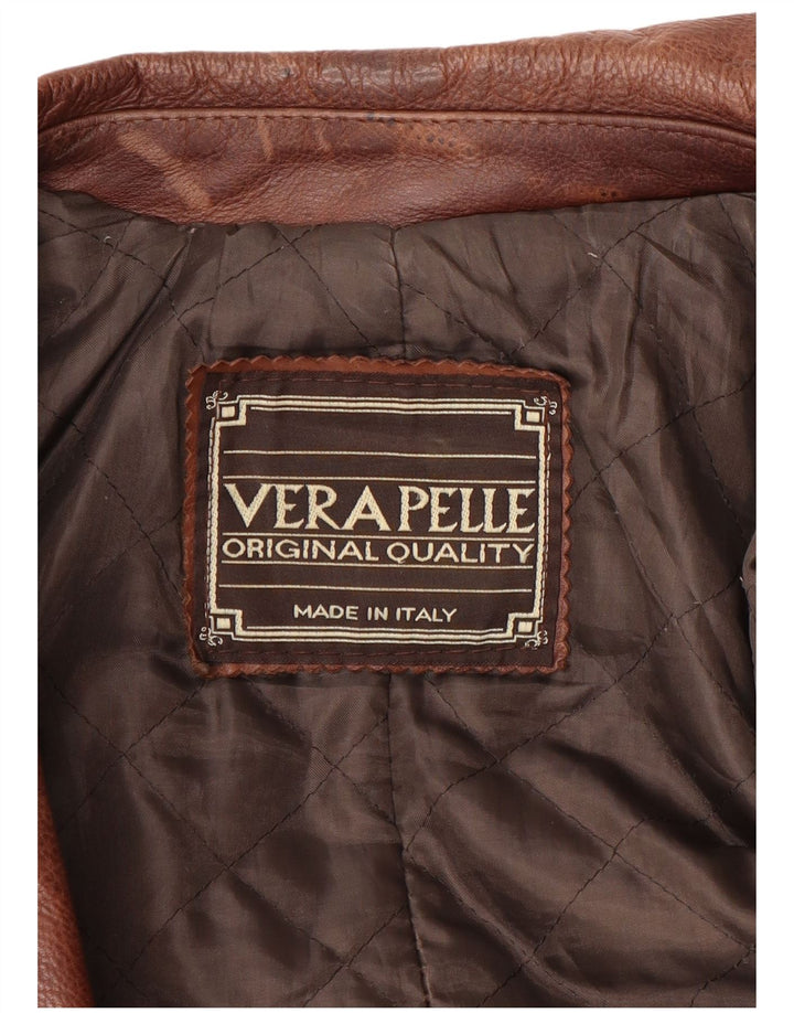 Vintage Herre Læderjakke UK 38 Medium Brun Læder