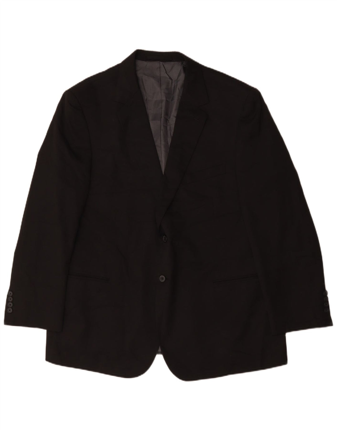 Marks & Spencer Herre 2 Button Blazer Jacket UK 48 2XL Sort Polyester