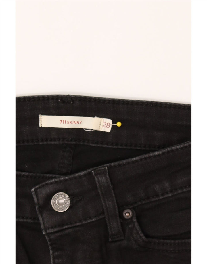 LEVI'S Womens 711 Skinny Jeans W28 L26 Black Vintage Levi's and Second-Hand Levi's from Messina Hembry 