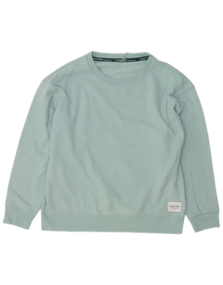 Calvin Klein Herre Sweatshirt Jumper Stor turkis bomuld