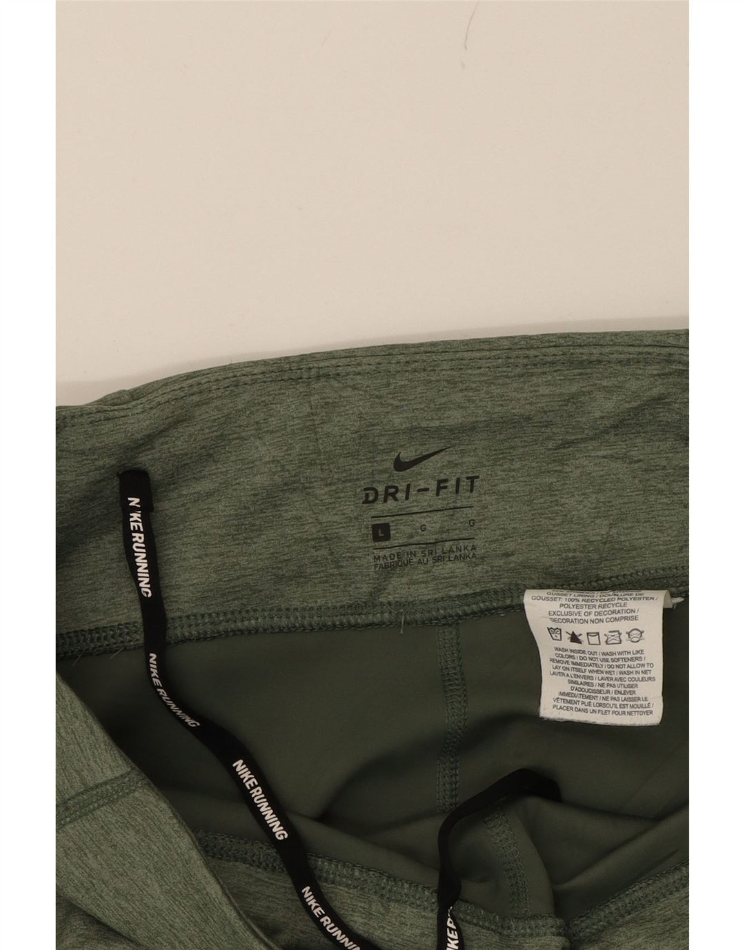 NIKE Womens Dri Fit Leggings UK 14 Large  Green Polyester Vintage Nike and Second-Hand Nike from Messina Hembry 