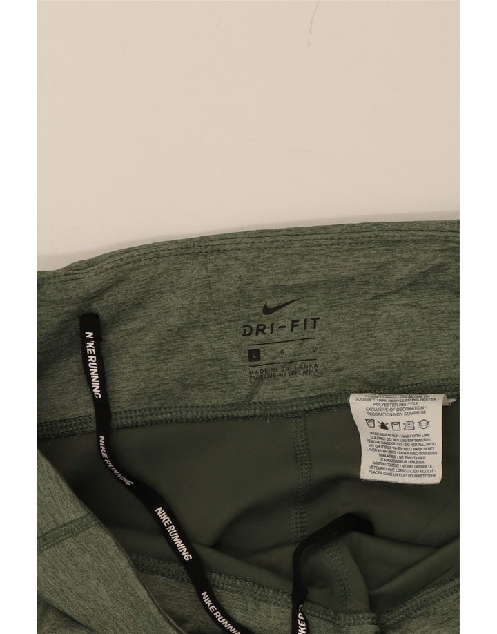 NIKE Womens Dri Fit Leggings UK 14 Large  Green Polyester Vintage Nike and Second-Hand Nike from Messina Hembry 