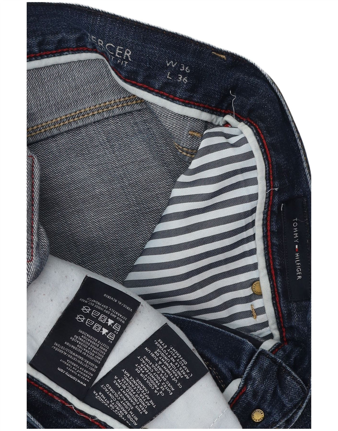 TOMMY HILFIGER Mercer Straight Jeans til mænd W36 L36 Blå Bomuld