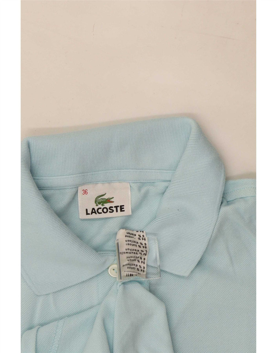 Lacoste Dame Polo Shirt Størrelse 36 Lille Blå Bomuld
