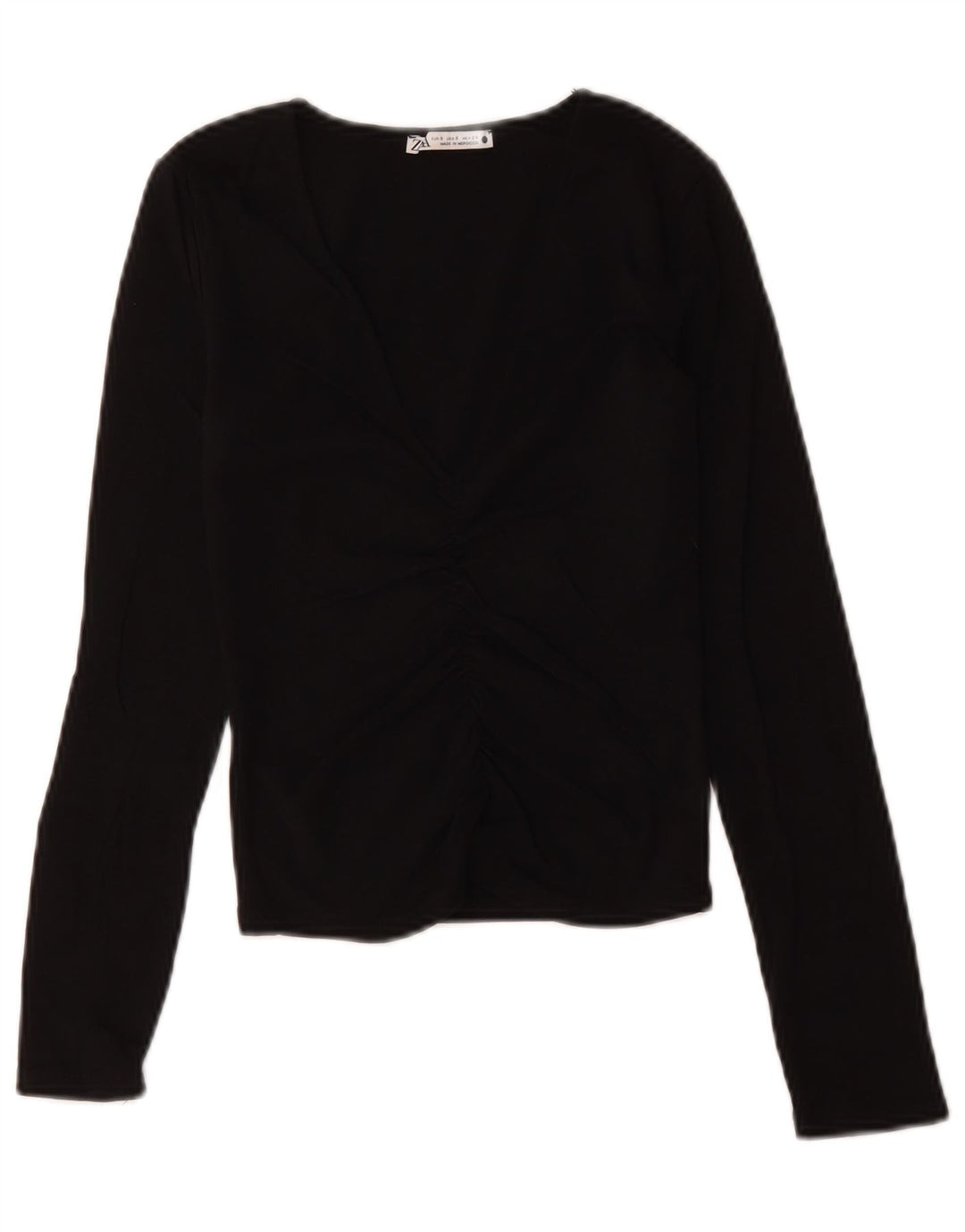 Zara Womens Crop V-hals sweater UK 8 Small Black