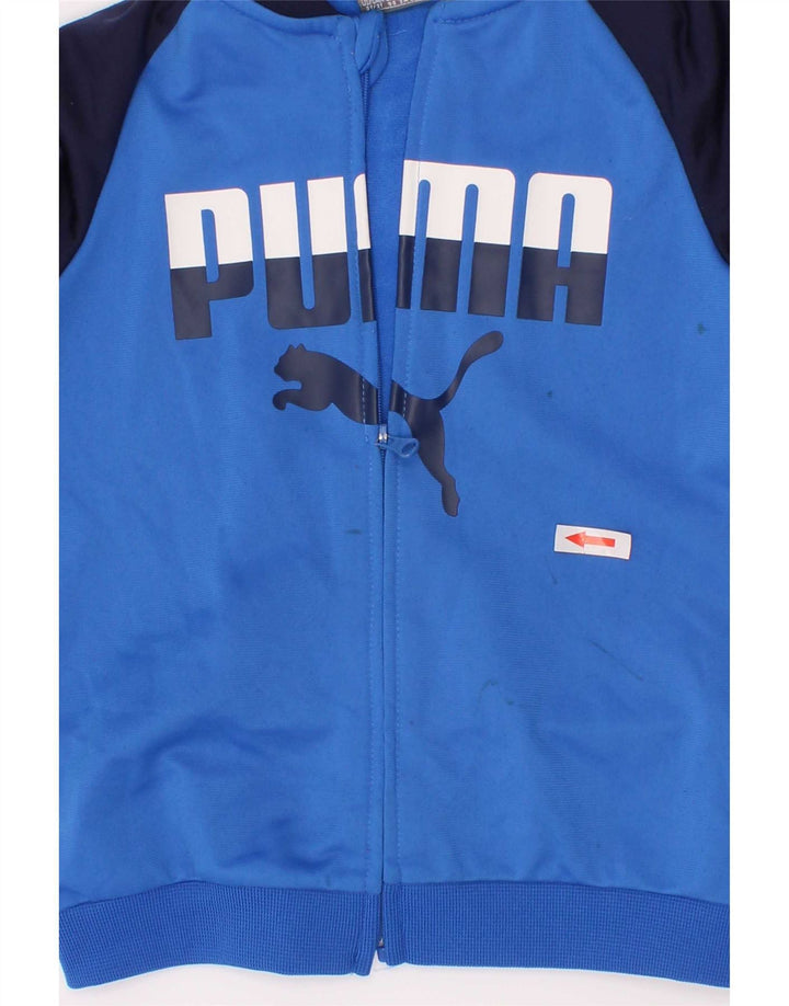 Puma Boys Grafisk træningsdragt Topjakke 2-3 år Blå Colourblock Polyester
