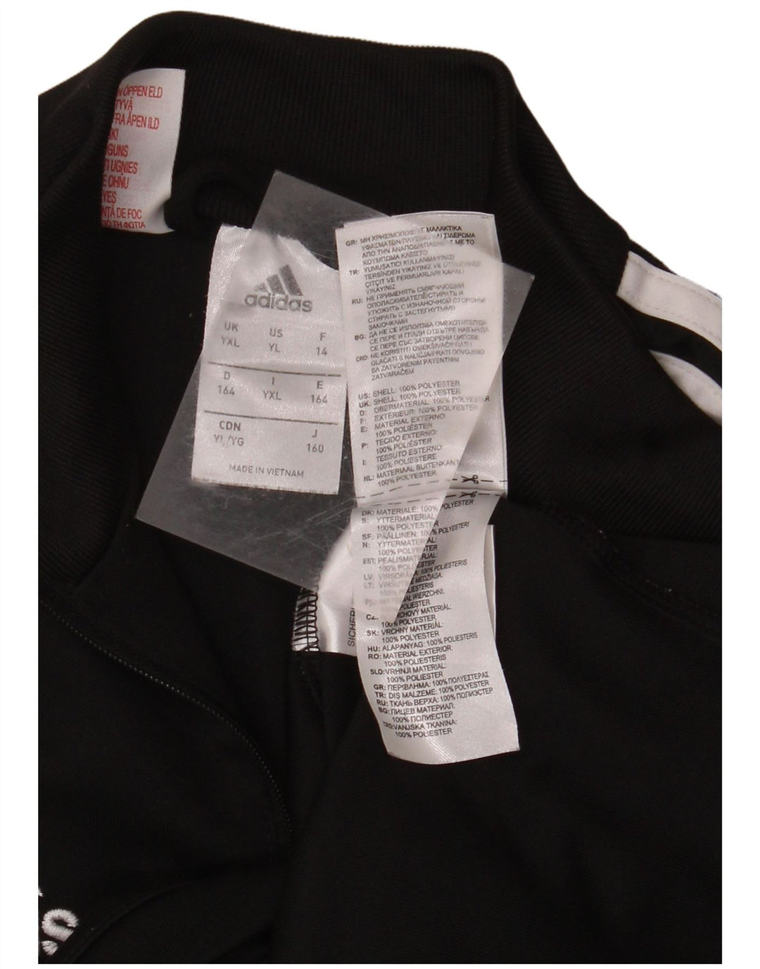 ADIDAS Boys Climacool Pullover Træningsdragt Top 13-14 år XL Sort