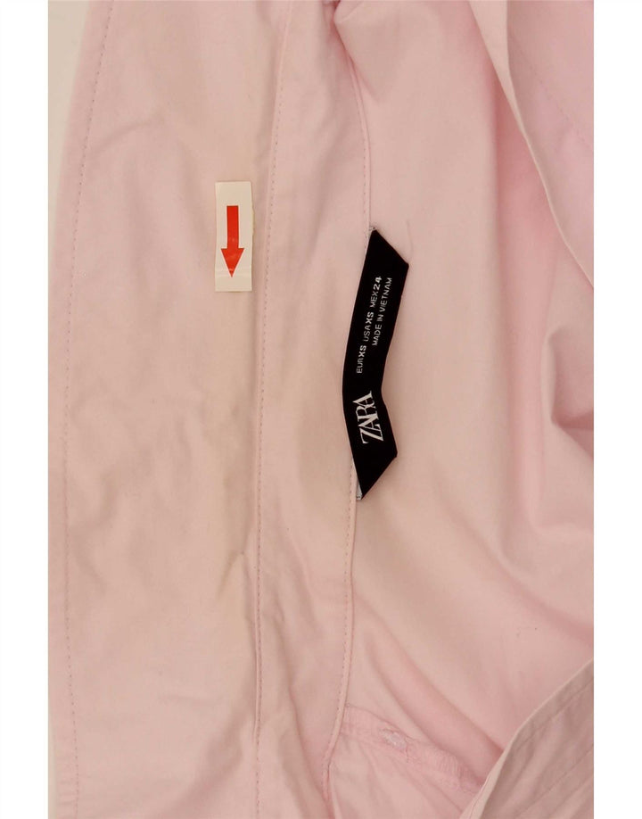 Zara Dame Oversized skjorte UK 6 XS Pink Bomuld