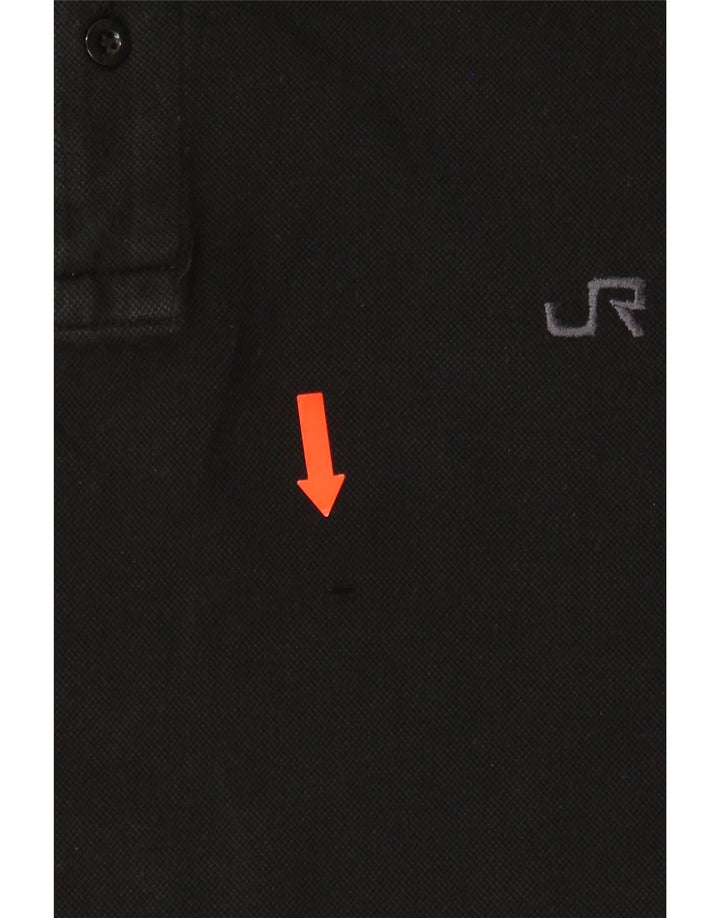 RIFLE Mens Polo Shirt Medium Black Cotton Vintage Rifle and Second-Hand Rifle from Messina Hembry 