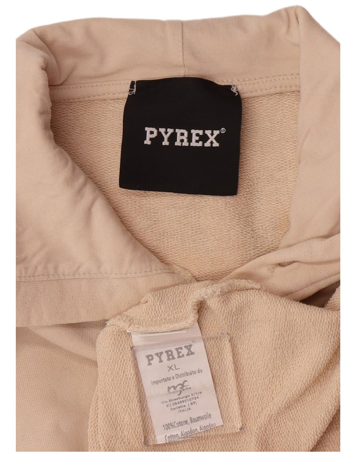 Pyrex grafisk hættetrøje til mænd XL Beige bomuld