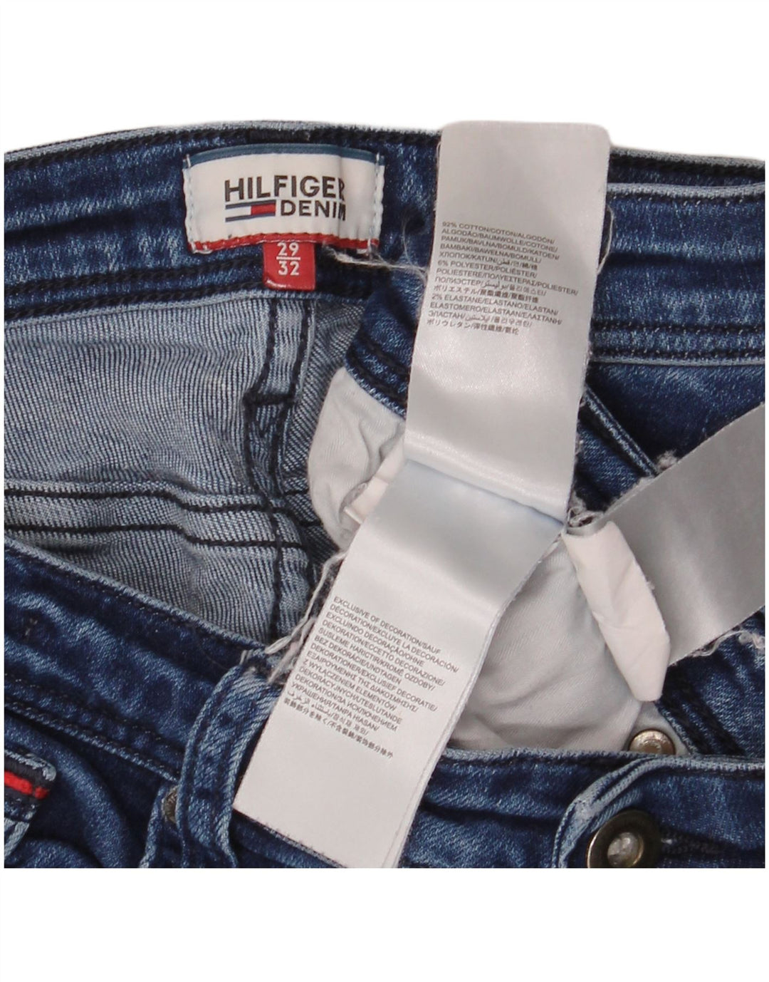 Tommy Hilfiger Dame Mid Rise Bootcut Jeans W32 L26 Blå Bomuld