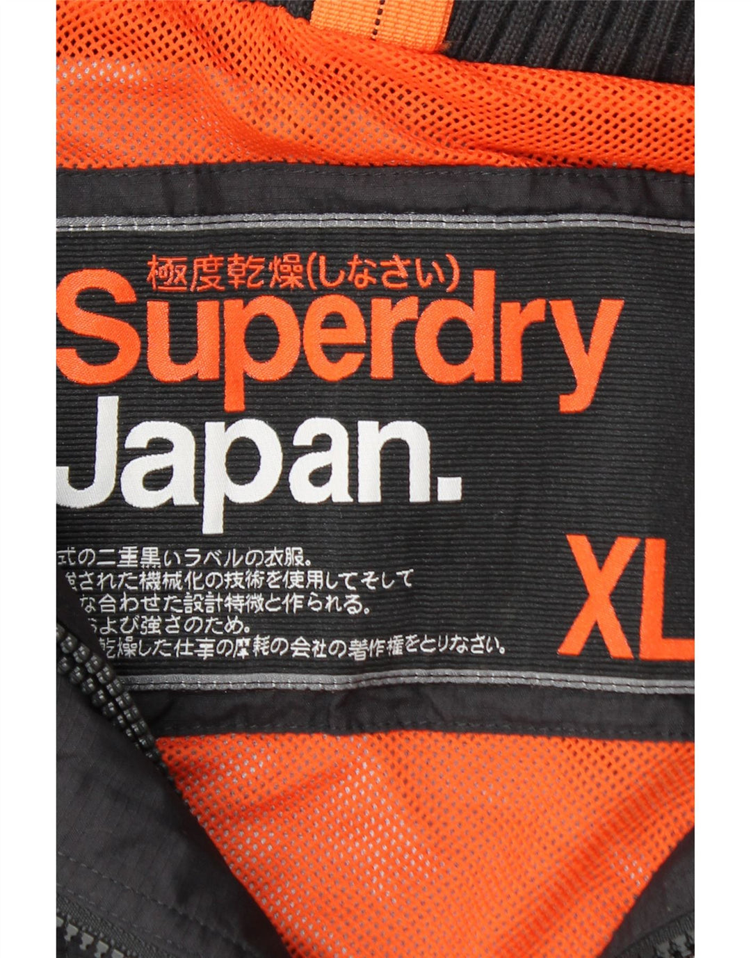 SUPERDRY Grafisk regnjakke til kvinder UK 18 XL sort nylon