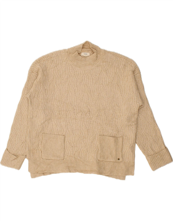FAT FACE Womens Oversized Turtle Neck Jumper Sweater UK 12 Medium  Beige Vintage Fat Face and Second-Hand Fat Face from Messina Hembry 