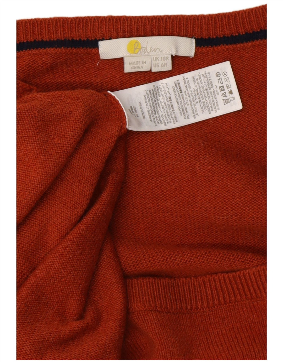 BODEN Dame Jumper Dress UK 10 Lille Orange Polyamid