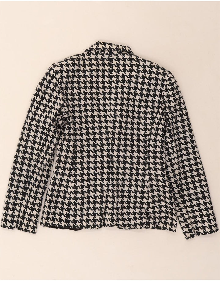 FERRE Womens 2 Button Blazer Jacket UK 8 Small Black Houndstooth Vintage Ferre and Second-Hand Ferre from Messina Hembry 
