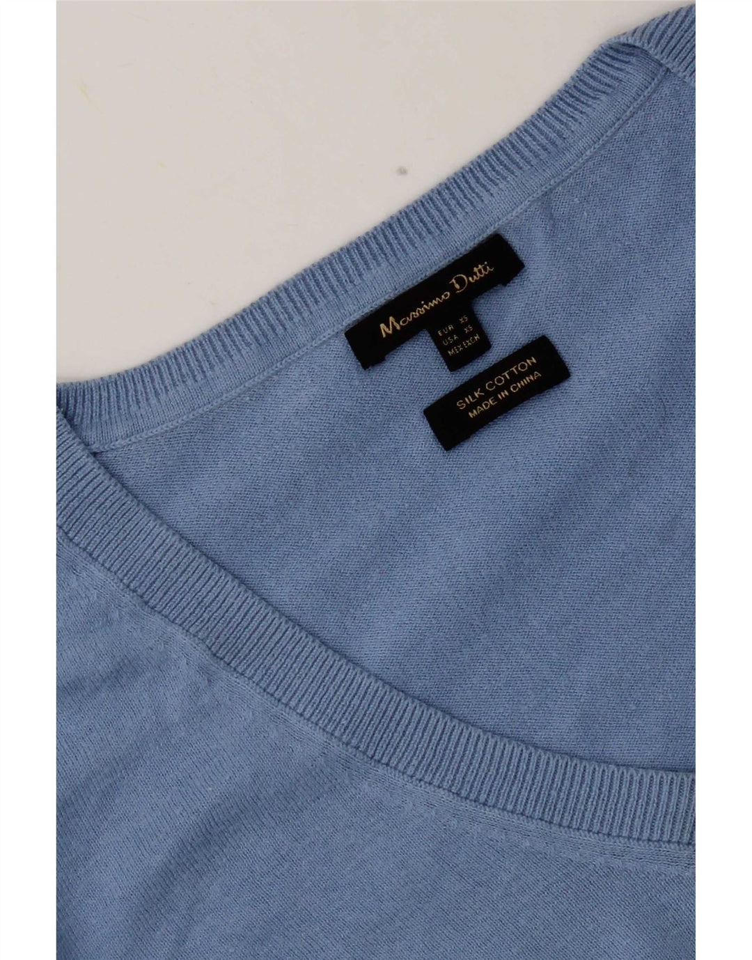 Massimo Dutti Dame 3/4 Ærmet Oversized Sweatshirt Jumper UK 6 XS Blå