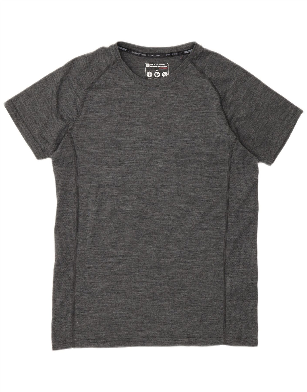 Mountain Warehouse Herre T-shirt Top Medium Grey Flecked Merino Wool