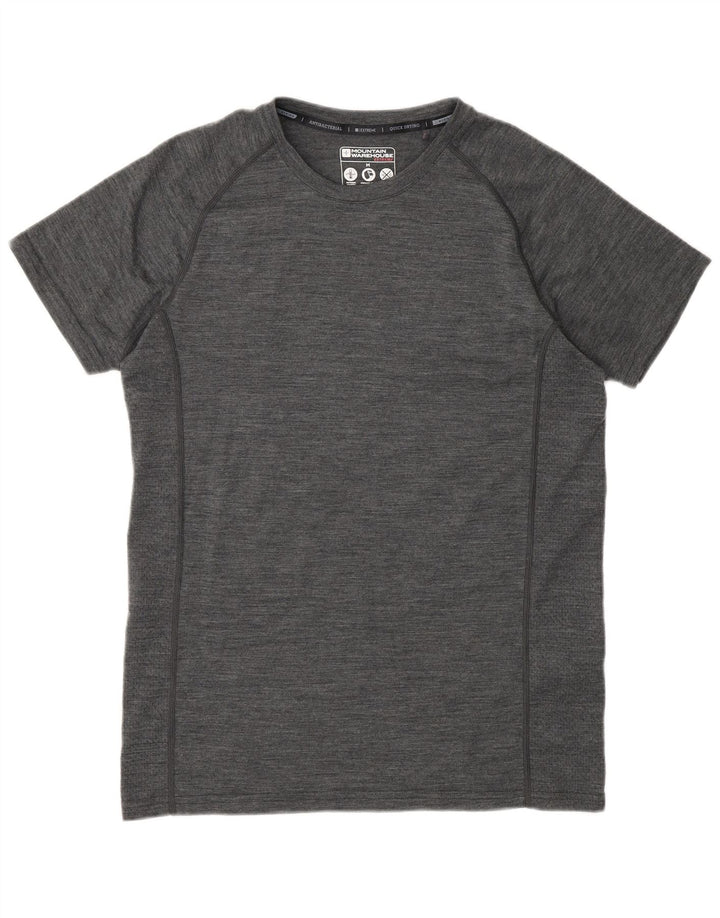 Mountain Warehouse Herre T-shirt Top Medium Grey Flecked Merino Wool
