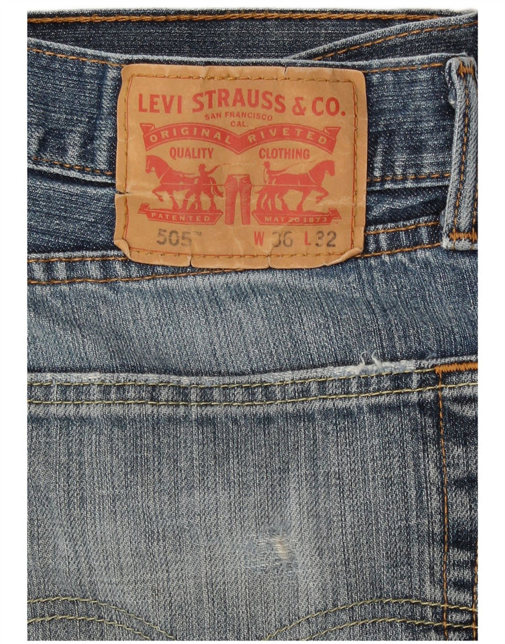 Levi's Herre 505 Straight Jeans W34 L32 Blå Bomuld