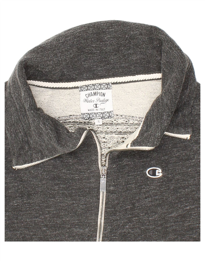 CHAMPION Womens Tracksuit Top Jacket UK 10 Small Grey Fair Isle Cotton Vintage Champion and Second-Hand Champion from Messina Hembry 