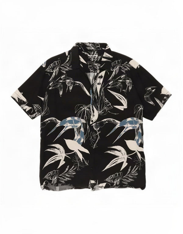 Jack & Jones Kortærmet Herreskjorte XL Sort Blomster
