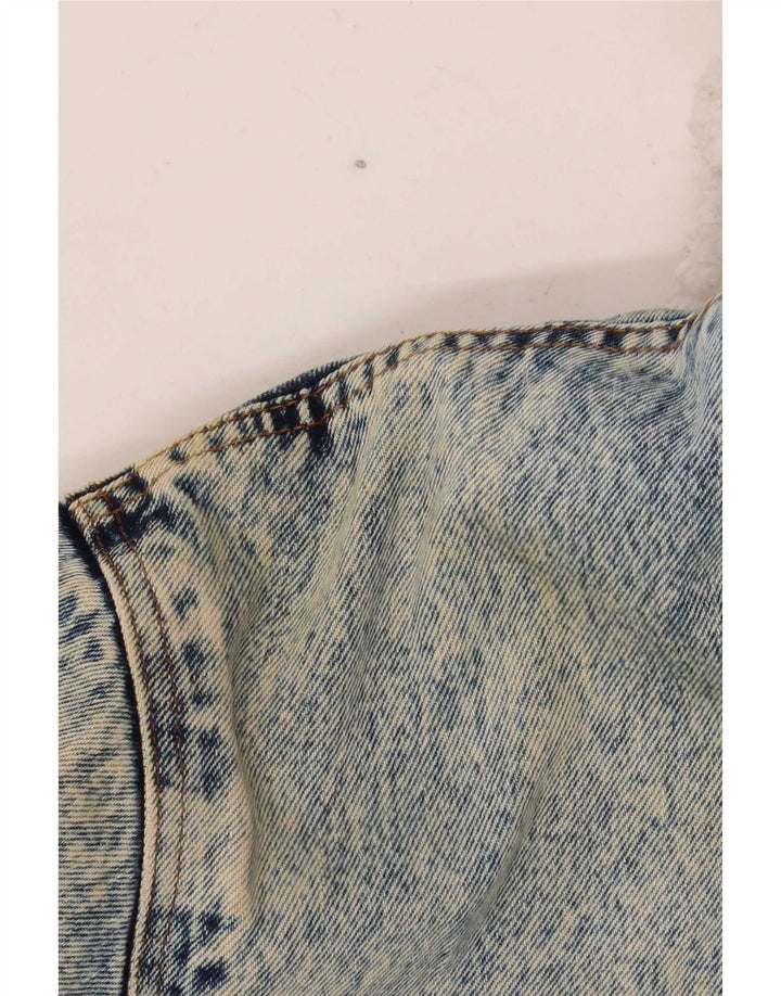 Rifle Herre Sherpa Denim Jacket UK 40 Large Blue Cotton Retro