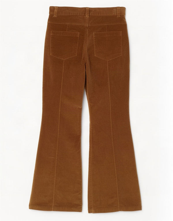 Vintage Dame Flare Corduroy Bukser UK 10 Small W28 L30 Brun Bomuld