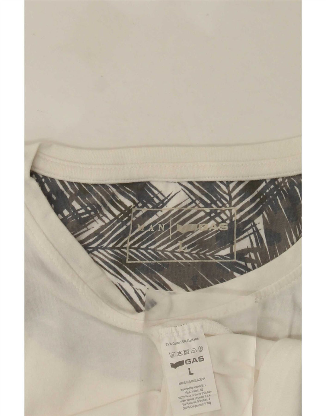 Gas Herre Grafisk T-Shirt Top Stor Hvid Bomuld