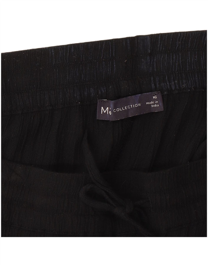 Marks & Spencer Kvinder Casual Shorts UK 16 Large W38 Black Viscose