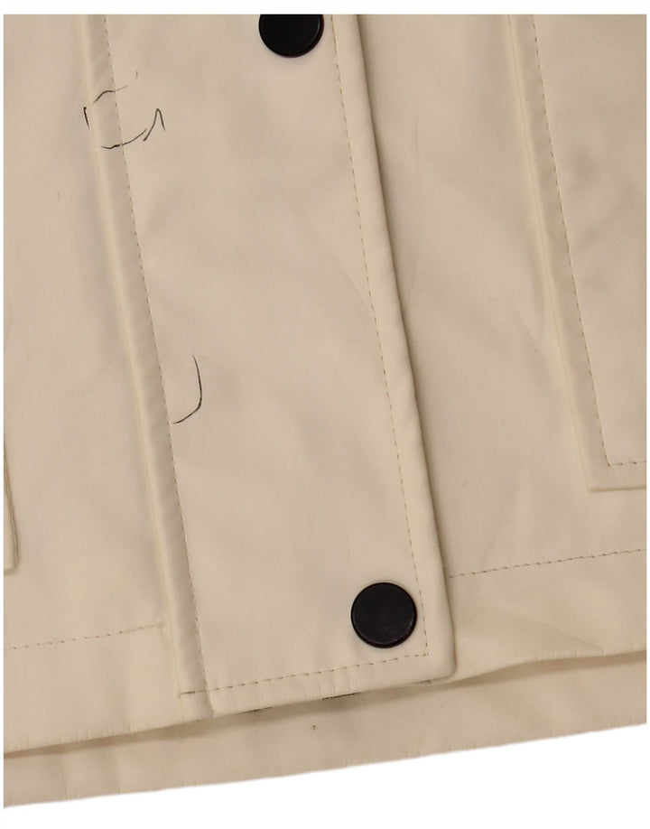 Topshop Dame Oversized Hætte Regnjakke UK 10 Small Off White