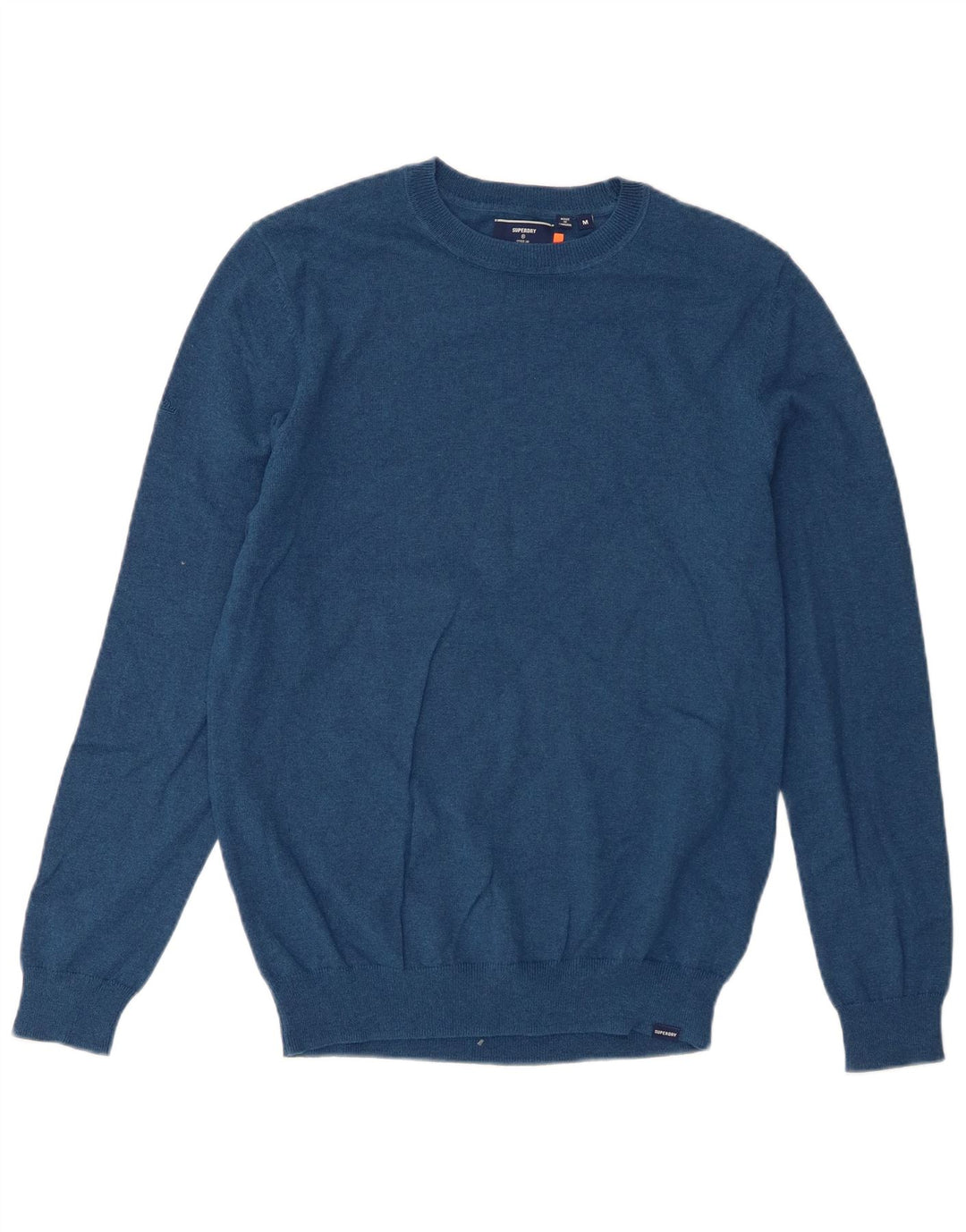 Superdry sweater med rund hals til mænd mellemblå bomuld